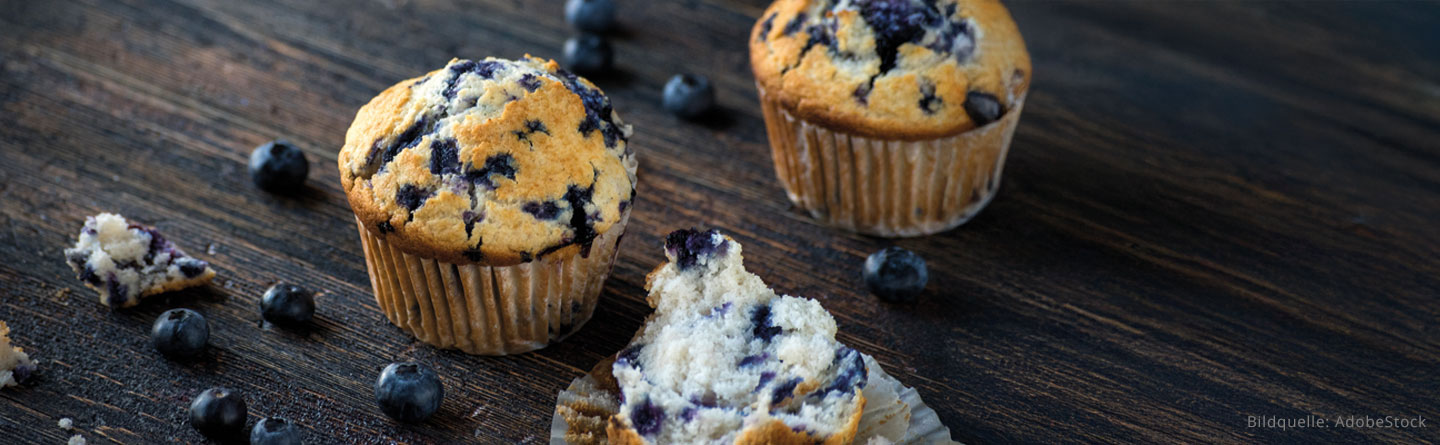 Heidelbeer Muffins mit Geschmack nach weißer Schokolade