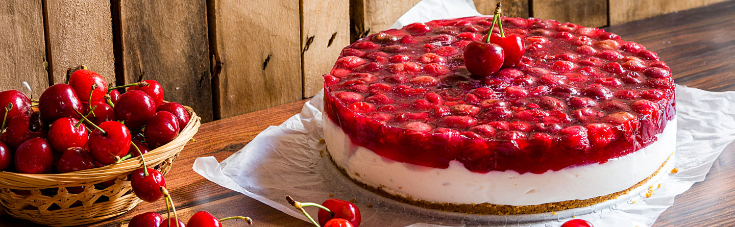 Frischkäse Kuchen mit Keksboden